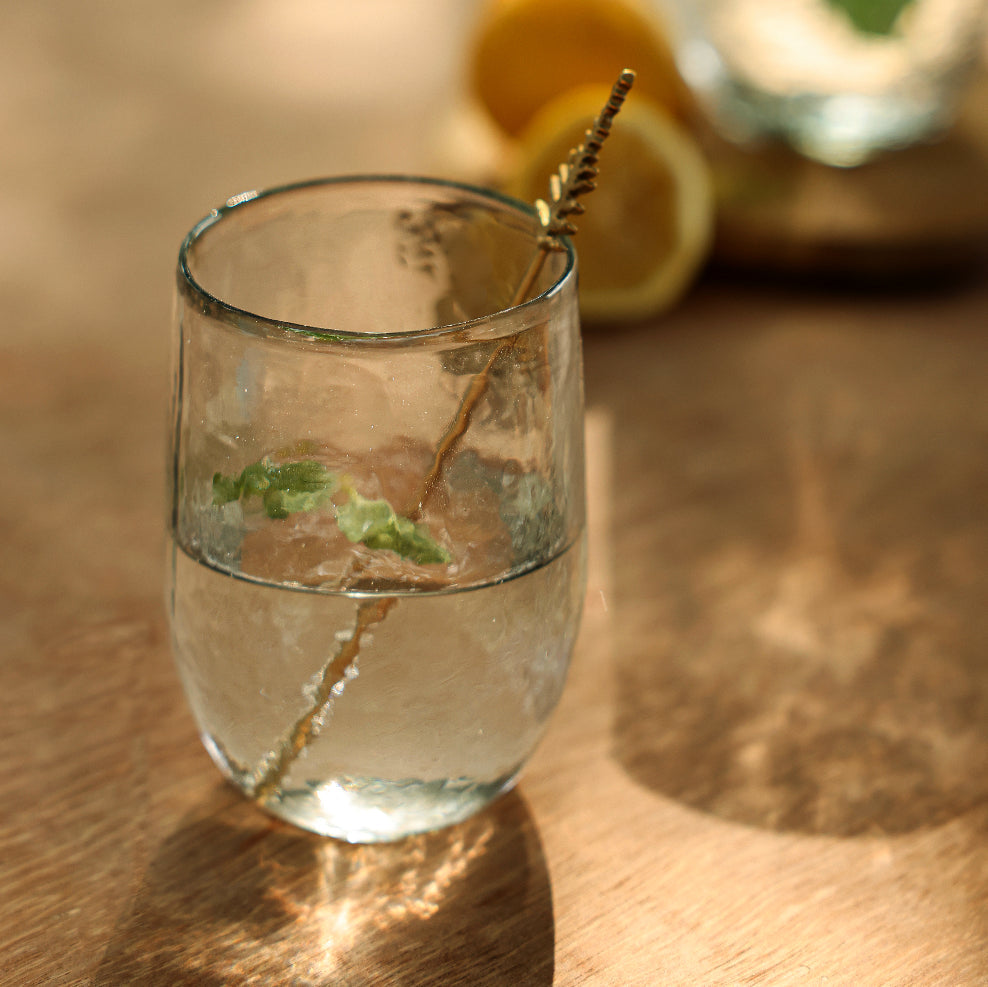 Pebbled Medium Glasses, Set of 4 - Sea GReen Designs