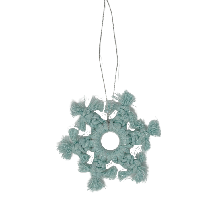 Snowflake Smiling Knots Ornament - Sea Green Designs 
