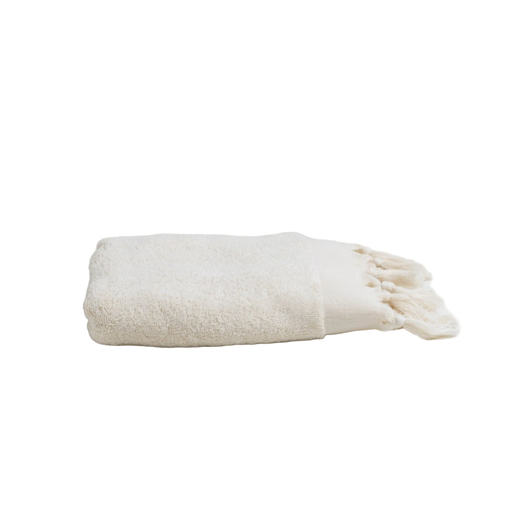 Plain Terry Bath Towel in White - Sea Green Designs