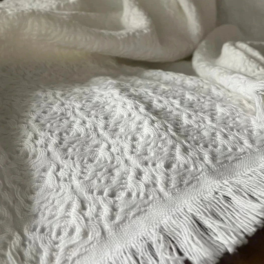 Blissful Bamboo Jacquard Throw - Sea Green Designs