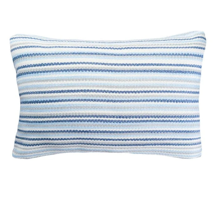 Blue Yacht Stripe 14" x 20" Indoor Outdoor Pillow - Sea Green Designs