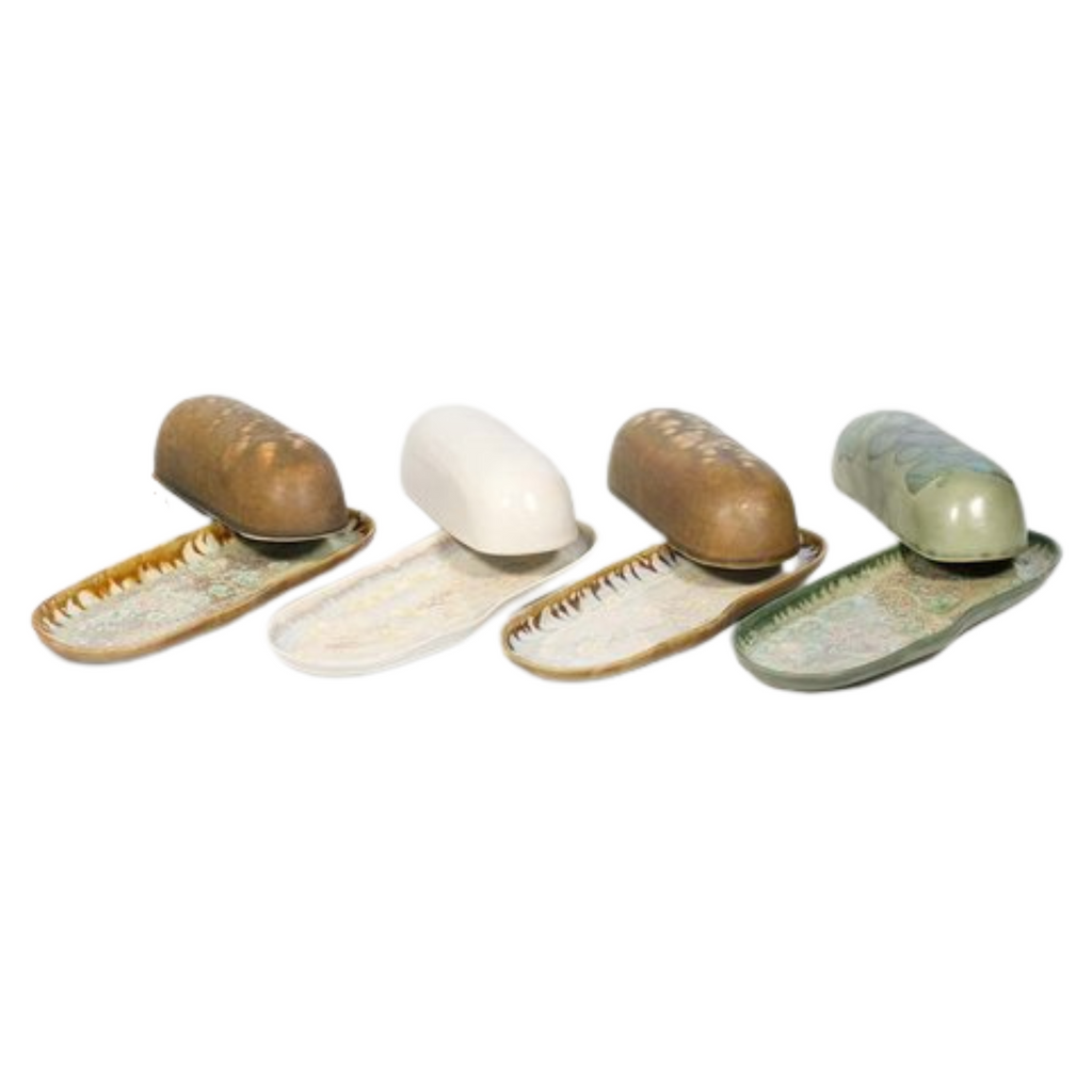 Butter Dish in Pearl-Sea Green Designs2