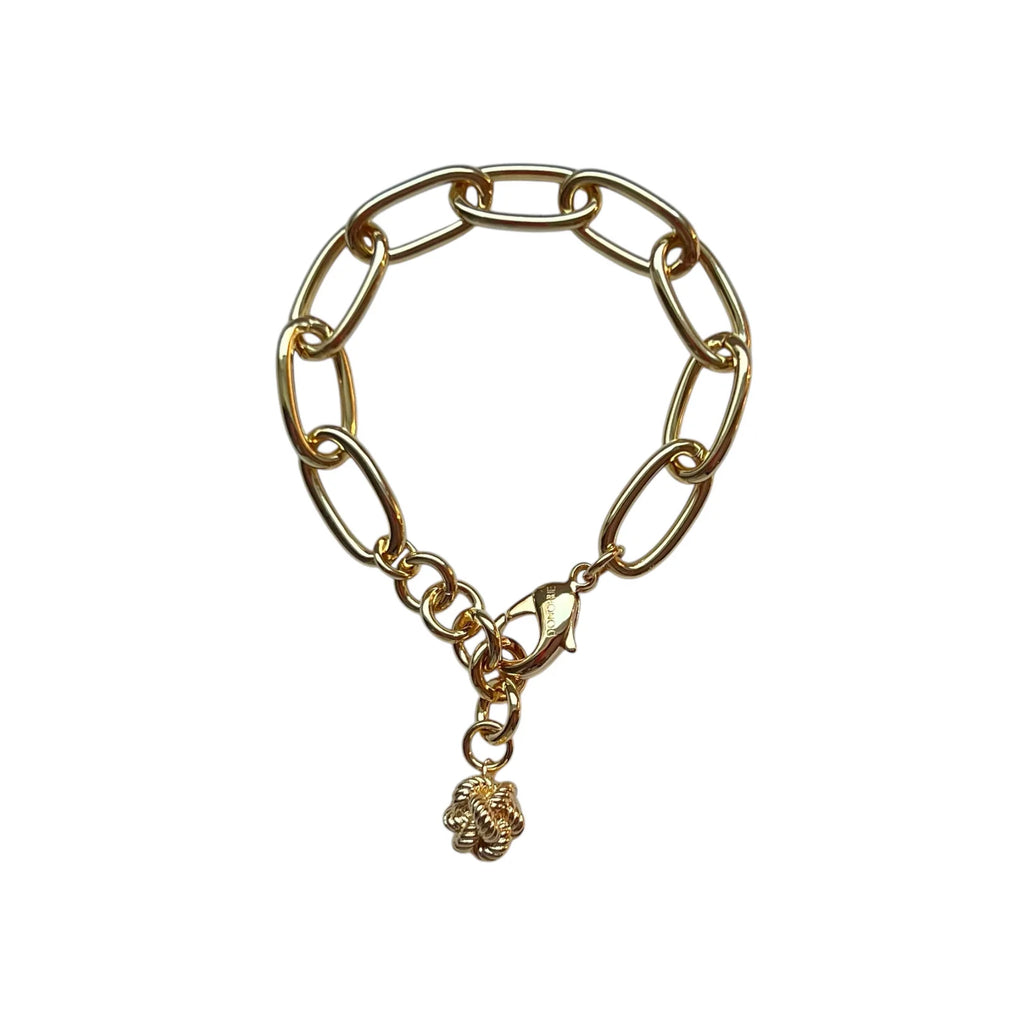 Chunky Divinity Knot Bracelet in Gold - Sea Green Designs