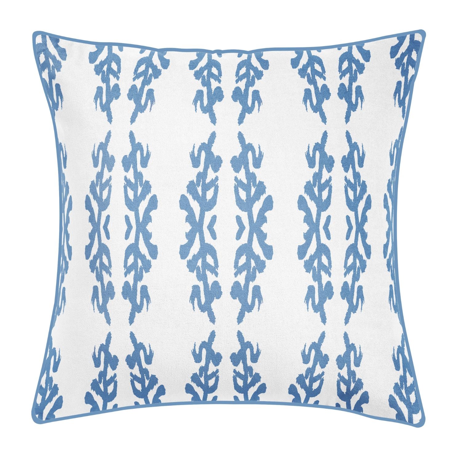 Coral Gardens Embroidered 22x22 Pillow in Blue - Sea Green Designs