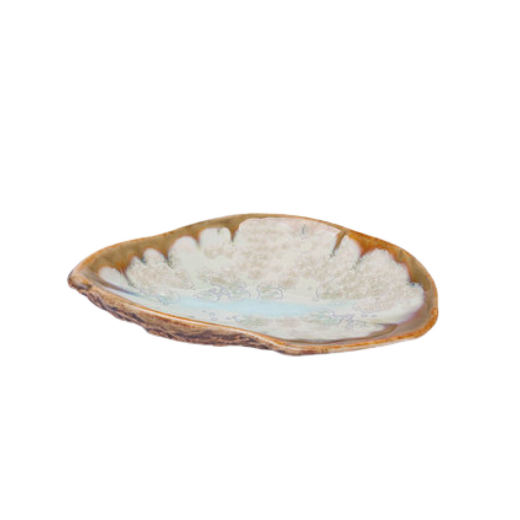 Damariscotta Oyster Dish in Mint and Tortoise-SeaGreenDesign