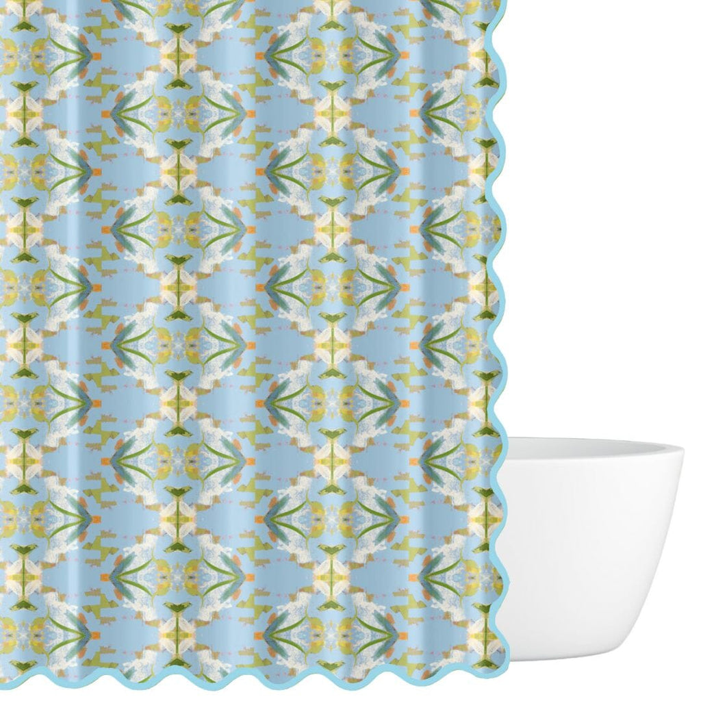 English Garden Blue Shower Curtain - Sea Green Designs