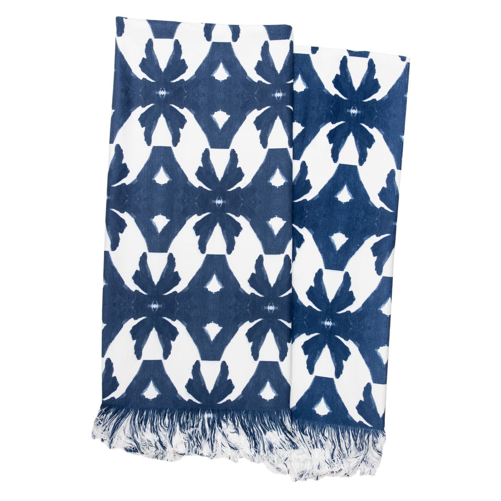 Palm Navy Throw Blanket - Sea Green Designs