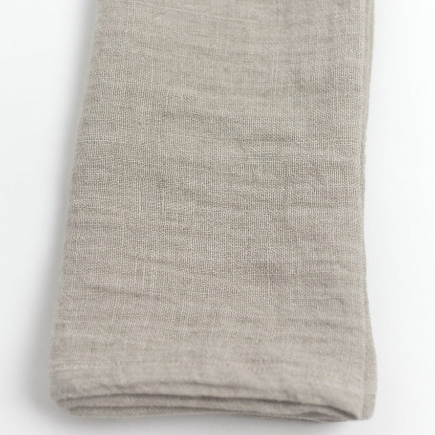 Stone Washed Linen Napkins in Flax, Set of 4 - Sea Green Designs