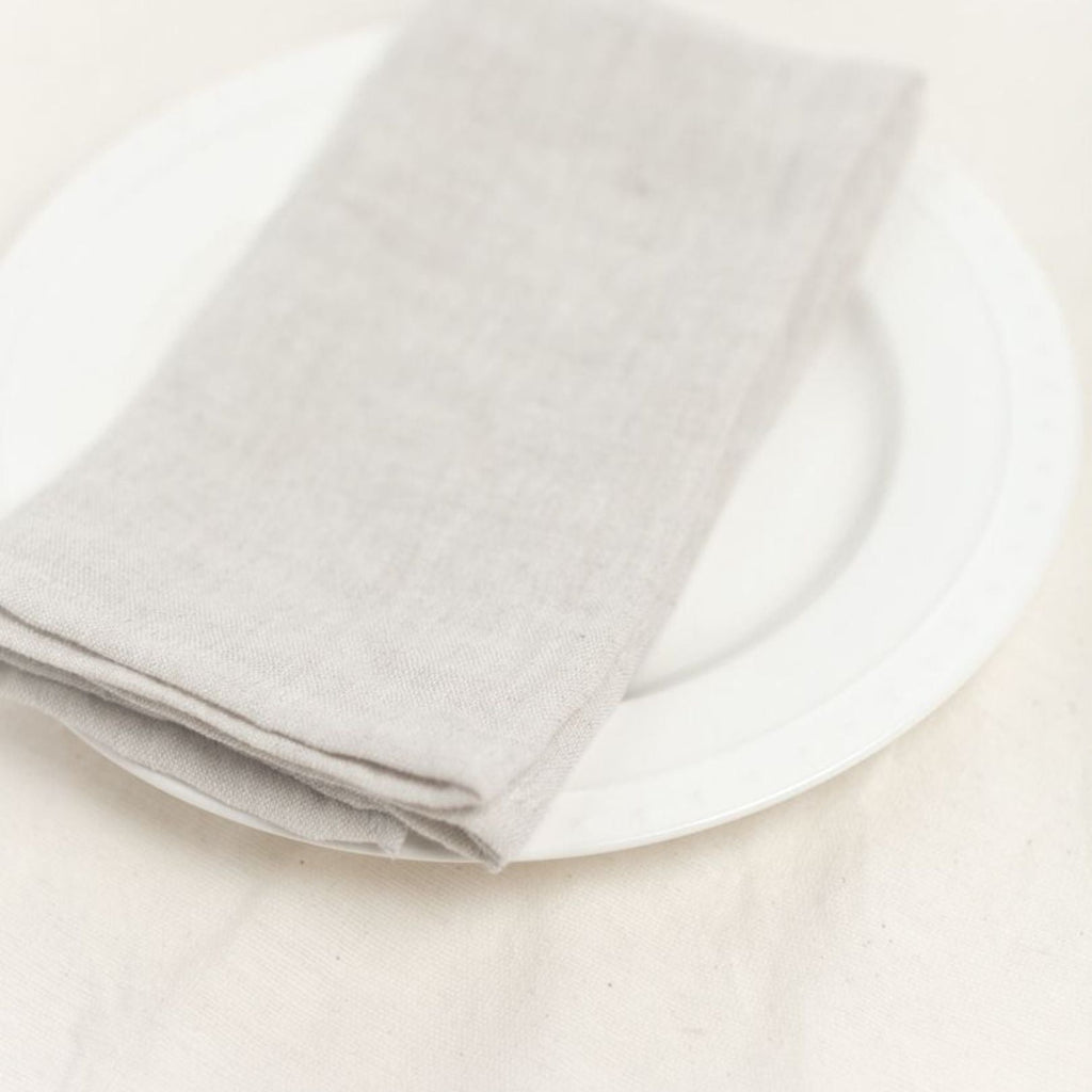 Stone Washed Linen Napkins in Natural, Set of 4 - Sea Green Designs