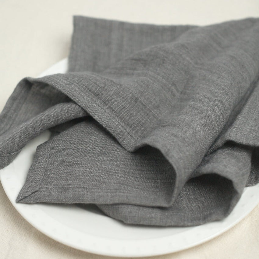 Stone Washed Linen Napkins in Oyster, Set of 4 - Sea Green Designs