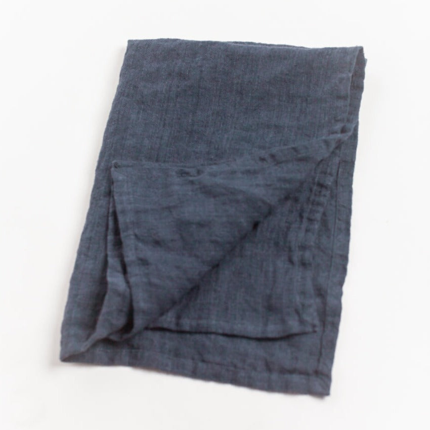 Stone Washed Linen Tea Towel in Navy - Sea Green Designs