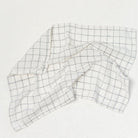 Stone Washed Linen Tea Towel in Windowpane - Sea GReen Designs
