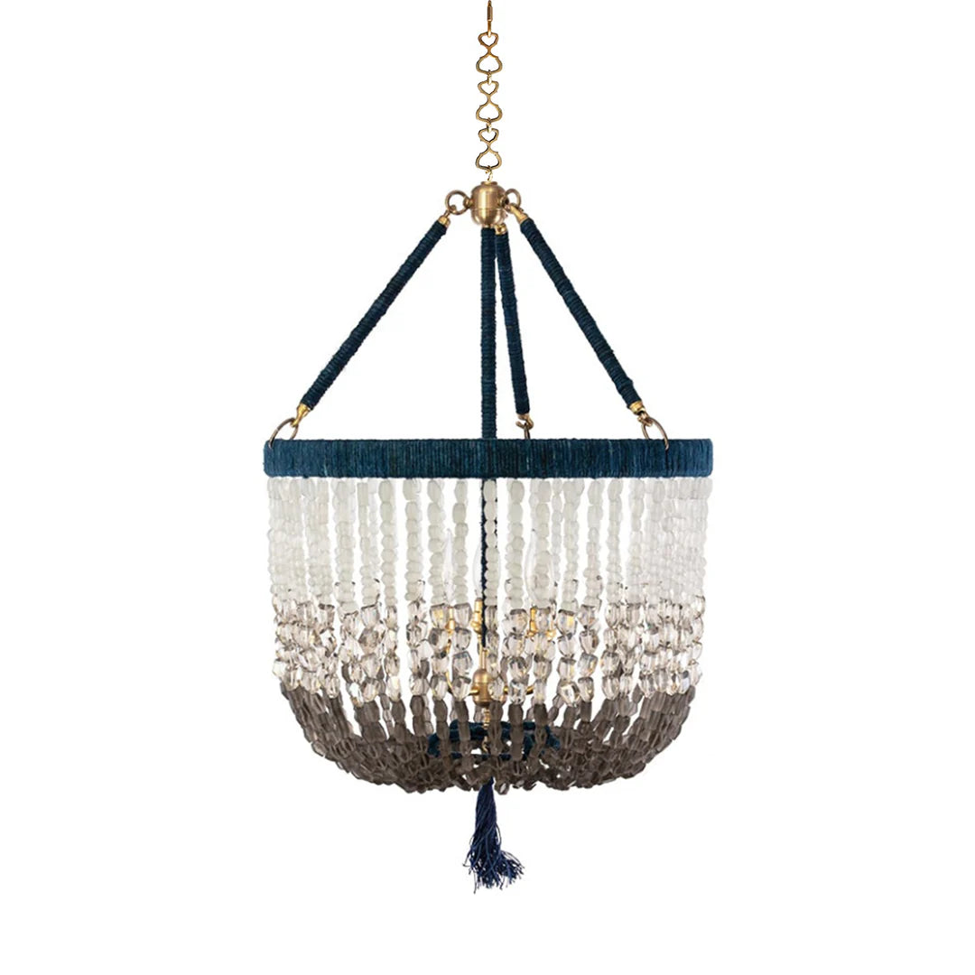 Malibu Indigo Beaded Chandelier - Sea Green Designs