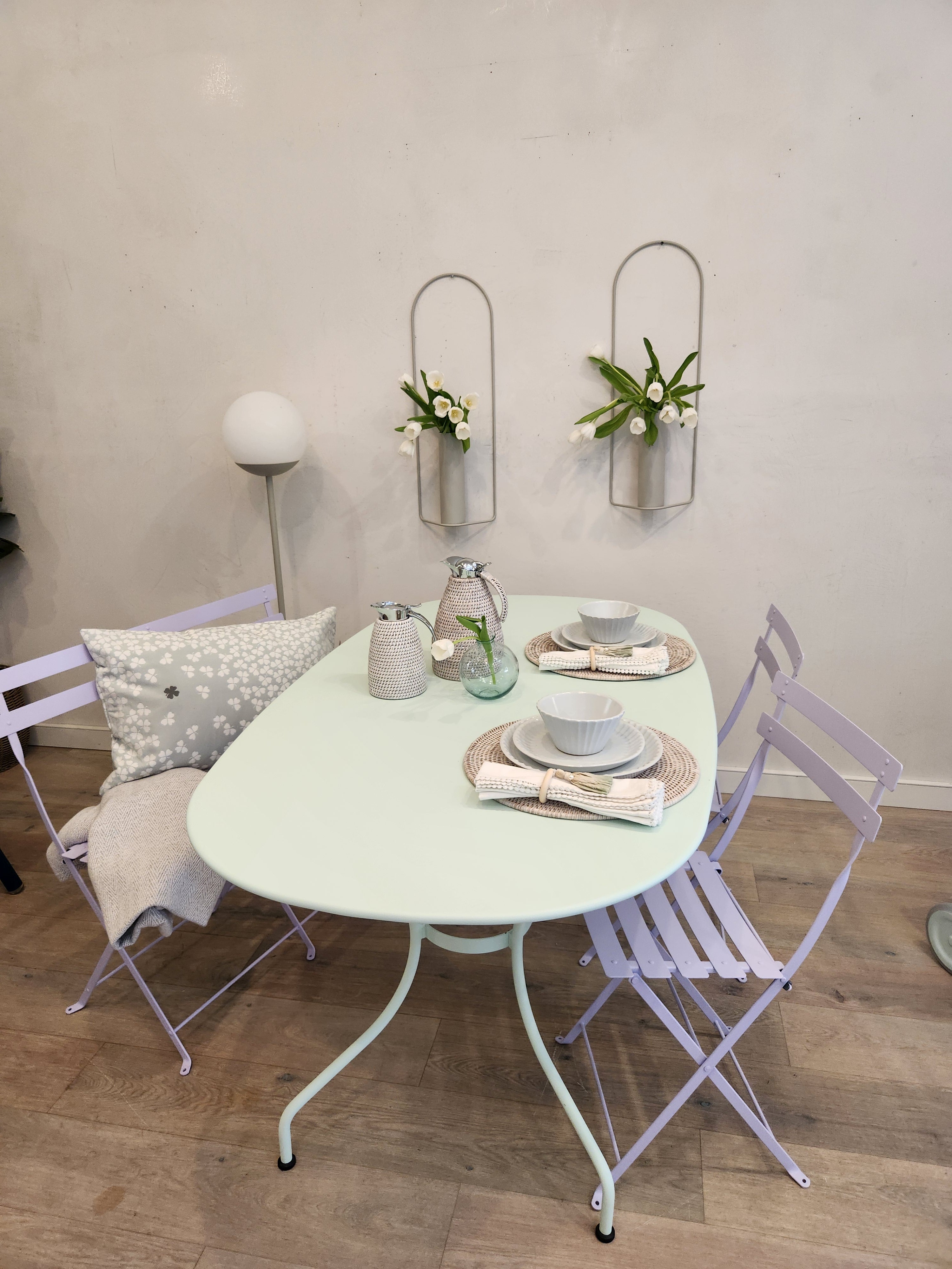 Metal Bistro Chair, Set of 2 - Sea Green Designs