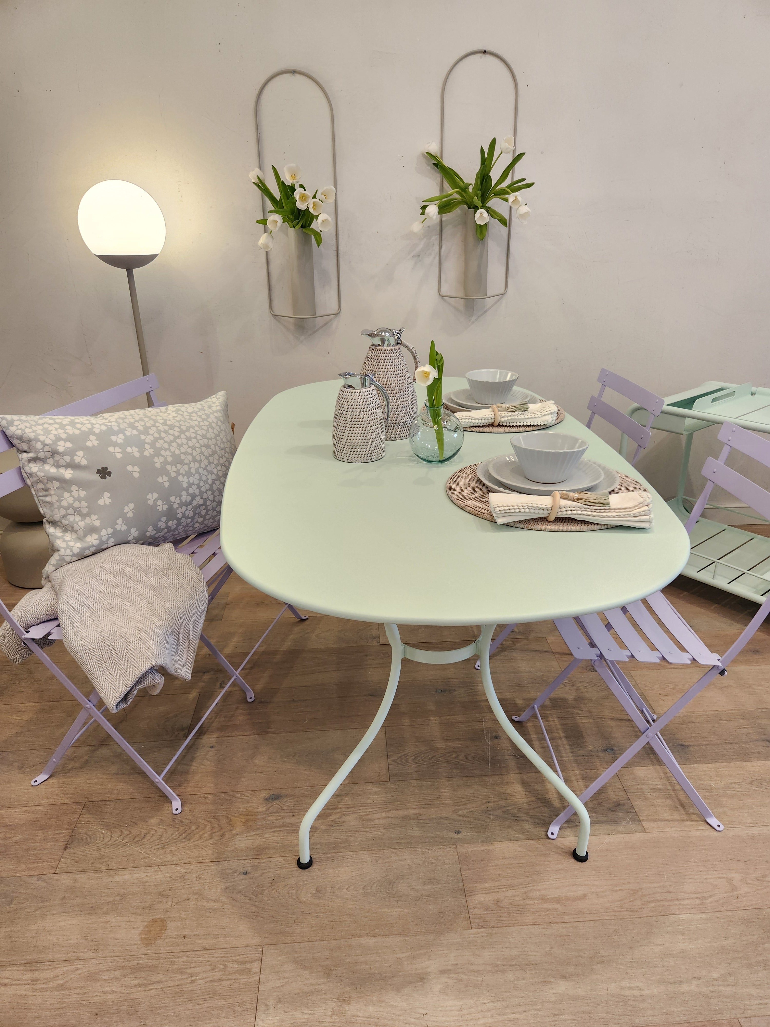Metal Bistro Chair, Set of 2 - Sea Green Designs