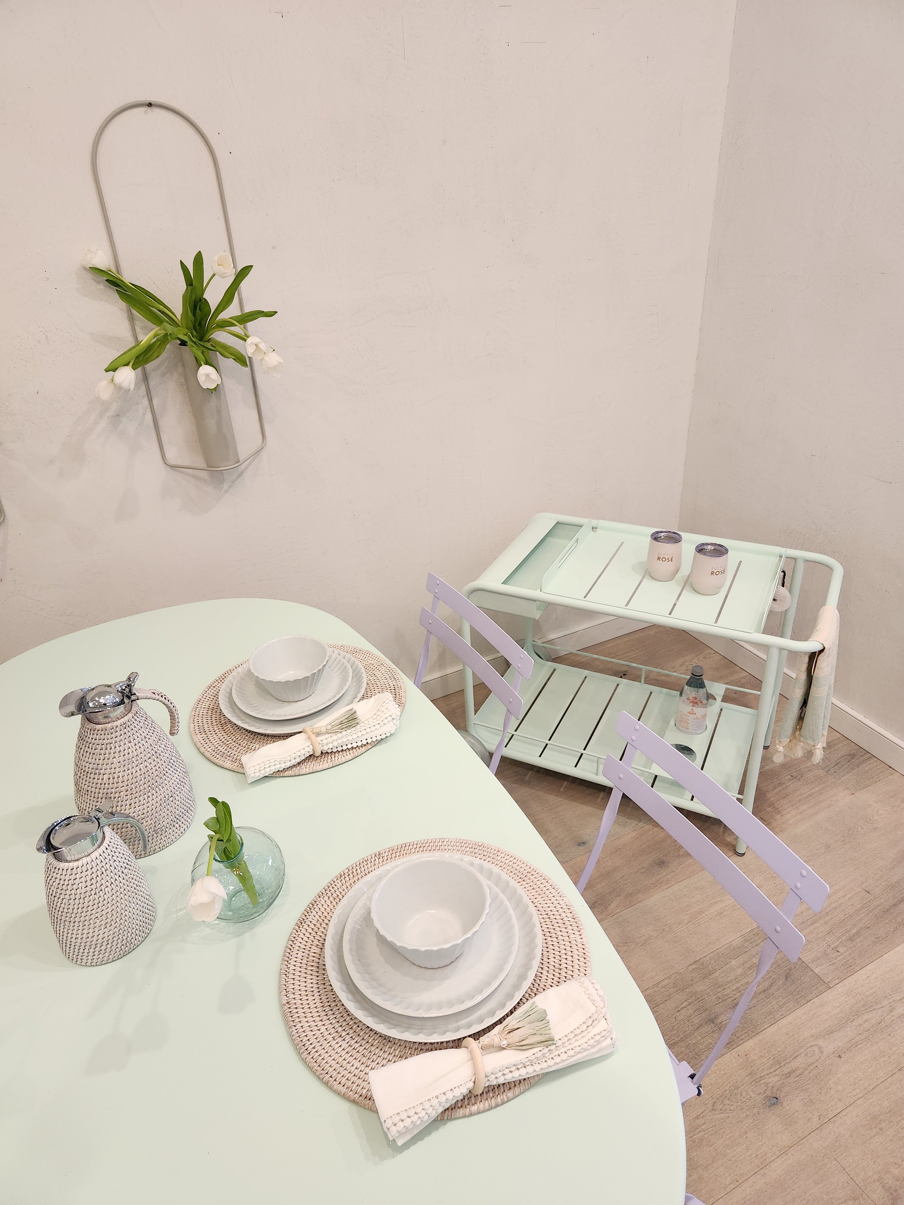 Metal Bistro Chair, Set of 2 - Sea Green Designs