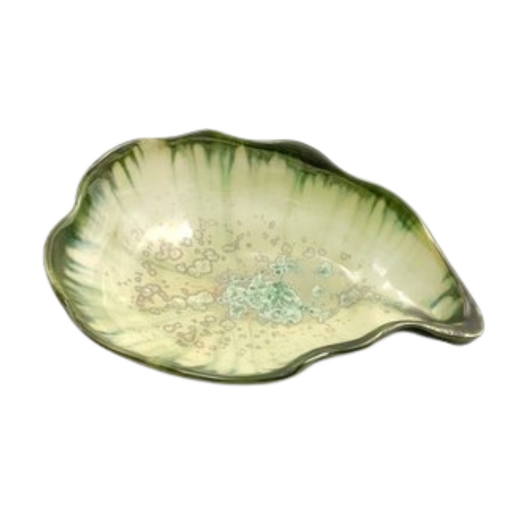 Petite Oyster Platter in Mint and Charcoal - Sea Green Designs
