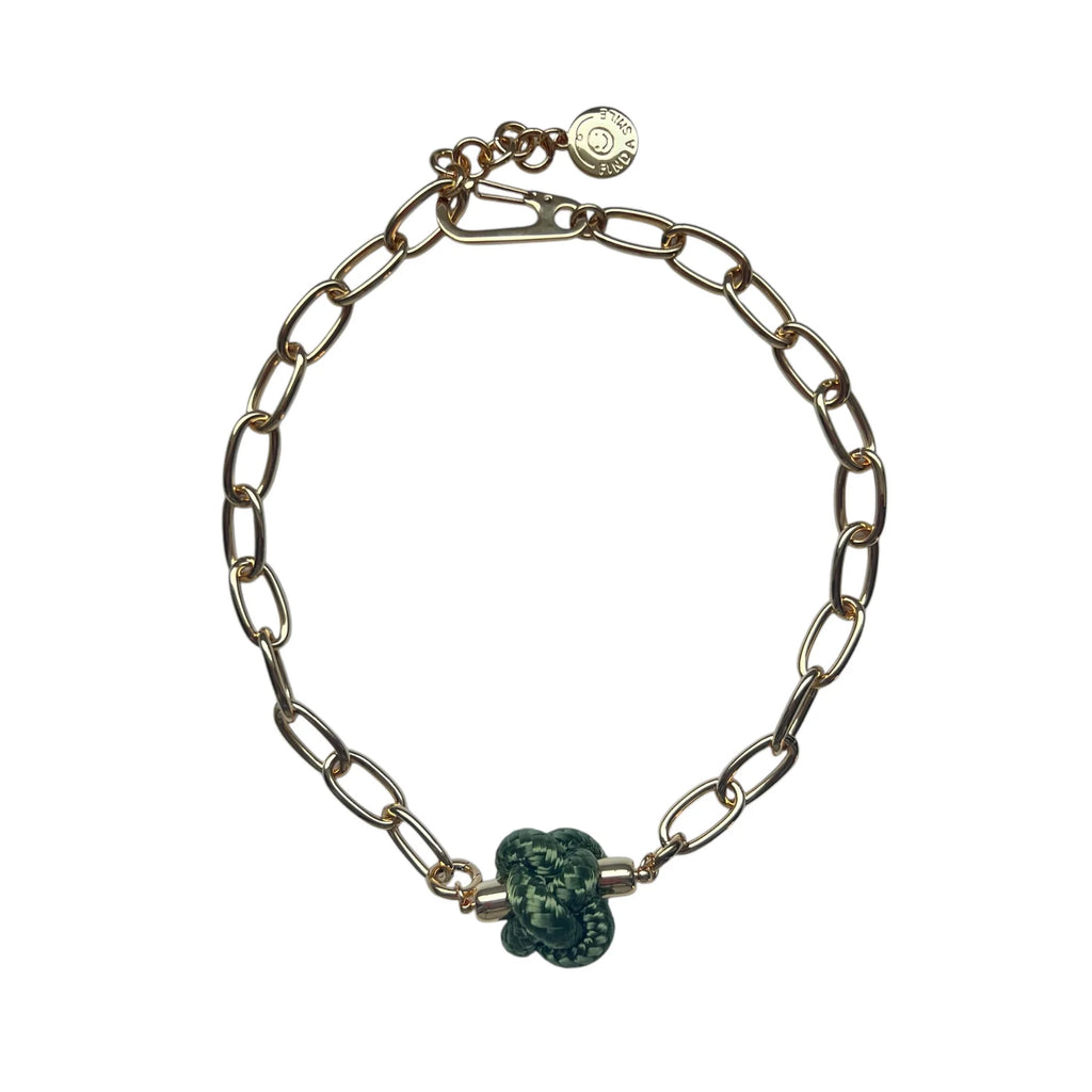 Switcheroo Divinity Knot Necklace, Nautical Line - Sea Green Designs