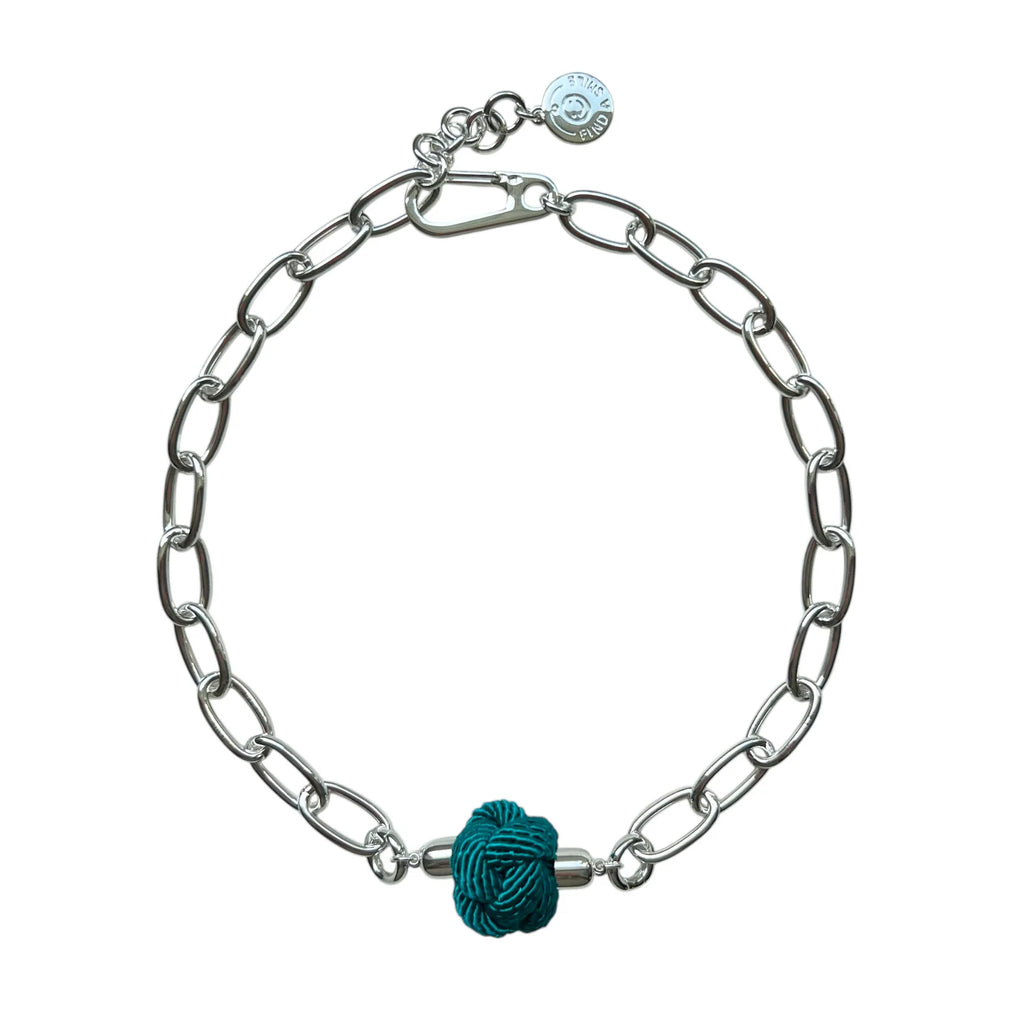 Switcheroo Divinity Knot Necklace, Silk - Sea Green Designs
