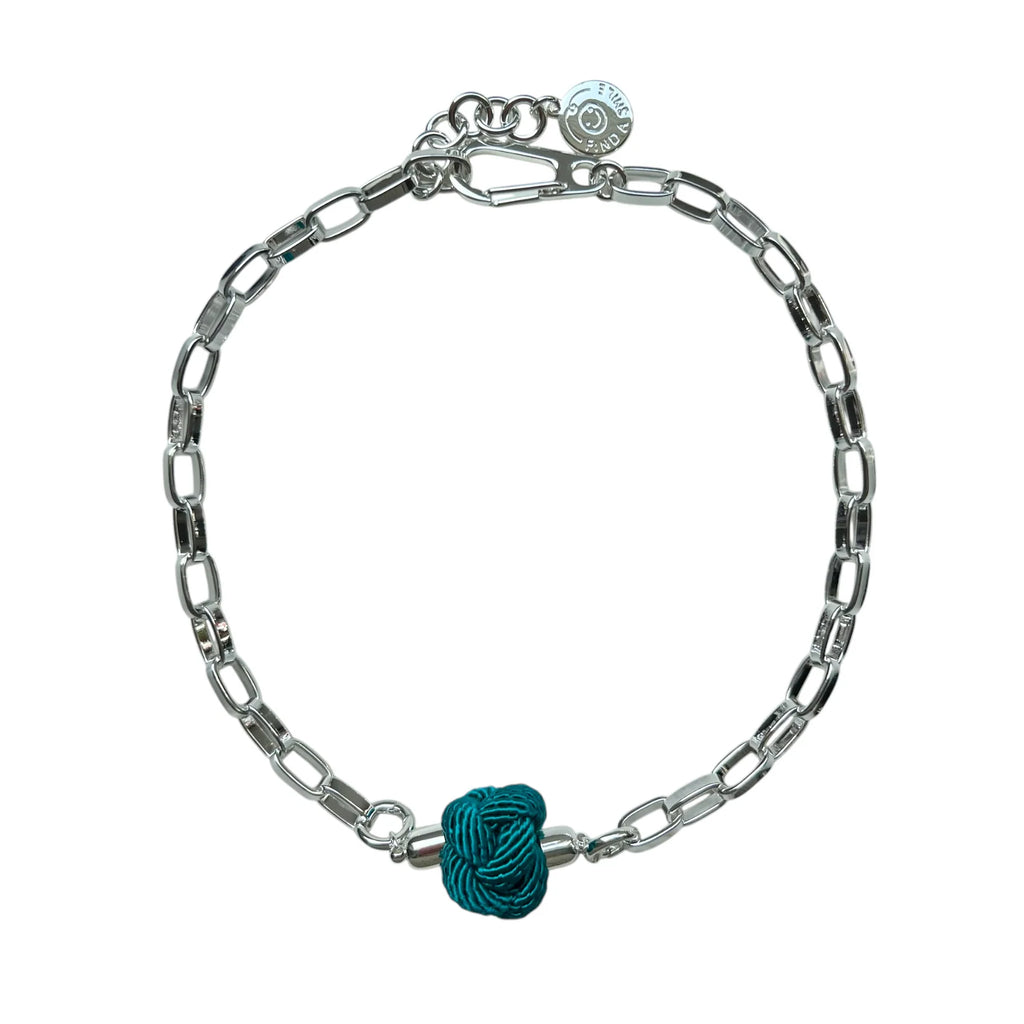 Switcheroo Divinity Knot Necklace, Silk - Sea Green Designs