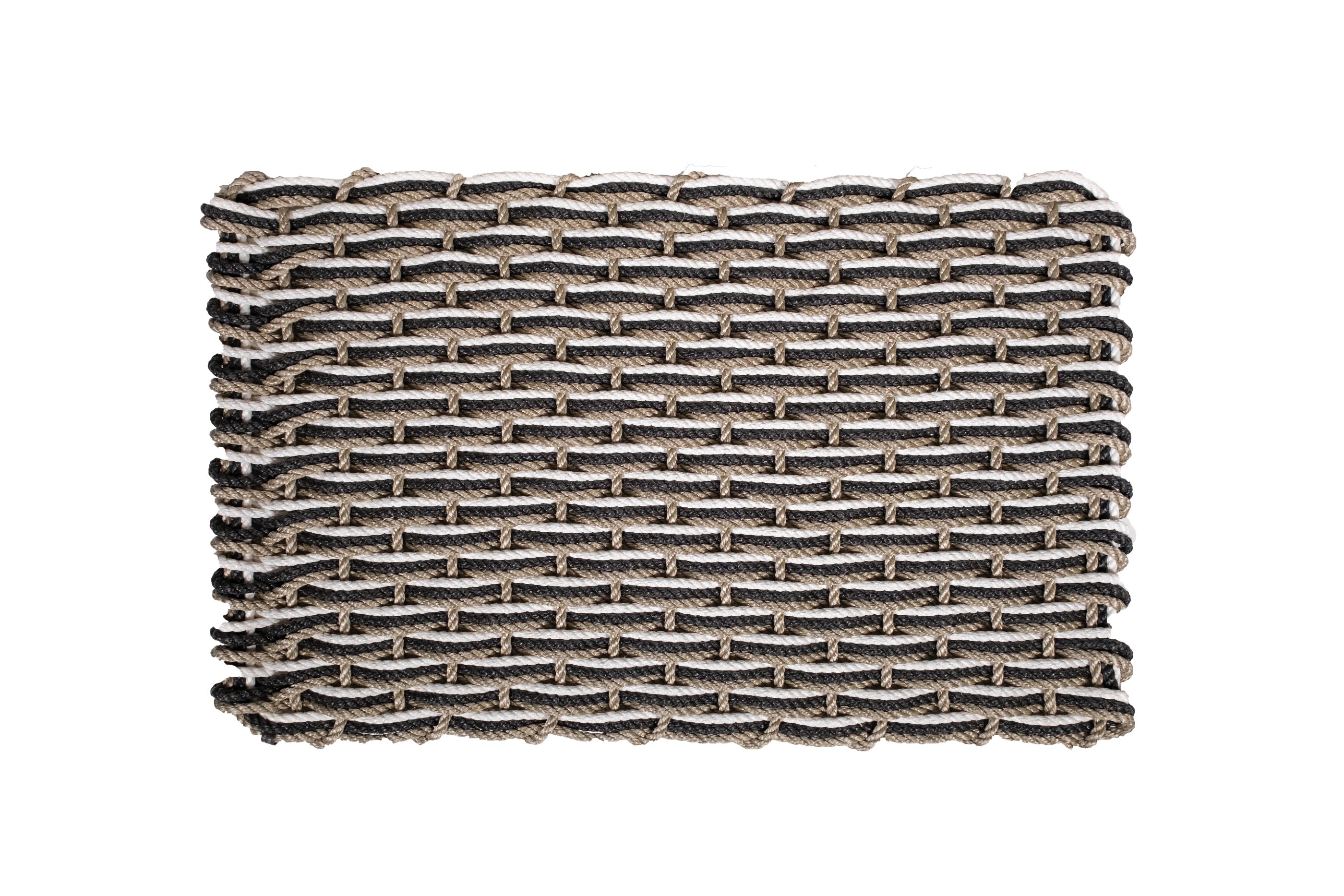 Handwoven Rope Doormat in Sand / Charcoal / Pearl