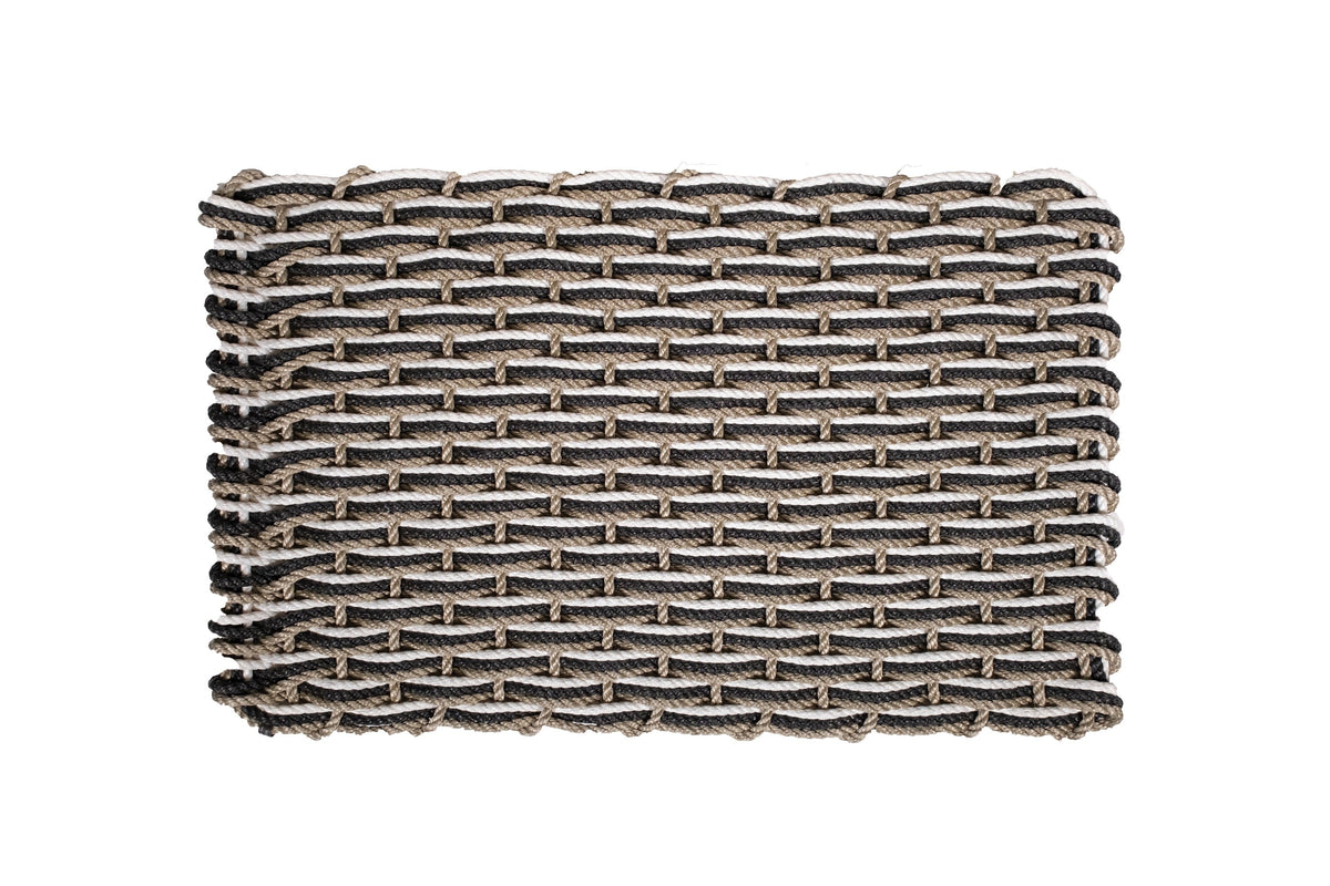 Handwoven Rope Doormat in Sand / Charcoal / Pearl