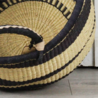 Large Round Two Handle Natural Palette Bolga Baskets - Sea Green Designs