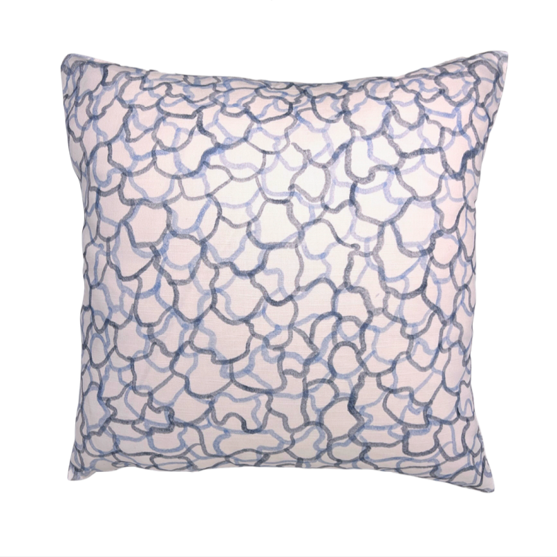 Coastal Print Linen Pillow - SGD