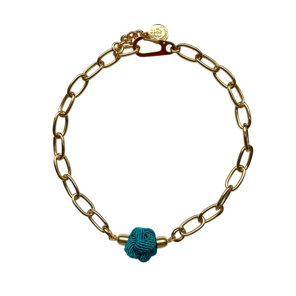 Switcheroo Divinity Knot Necklace, Silk - Sea Green Designs