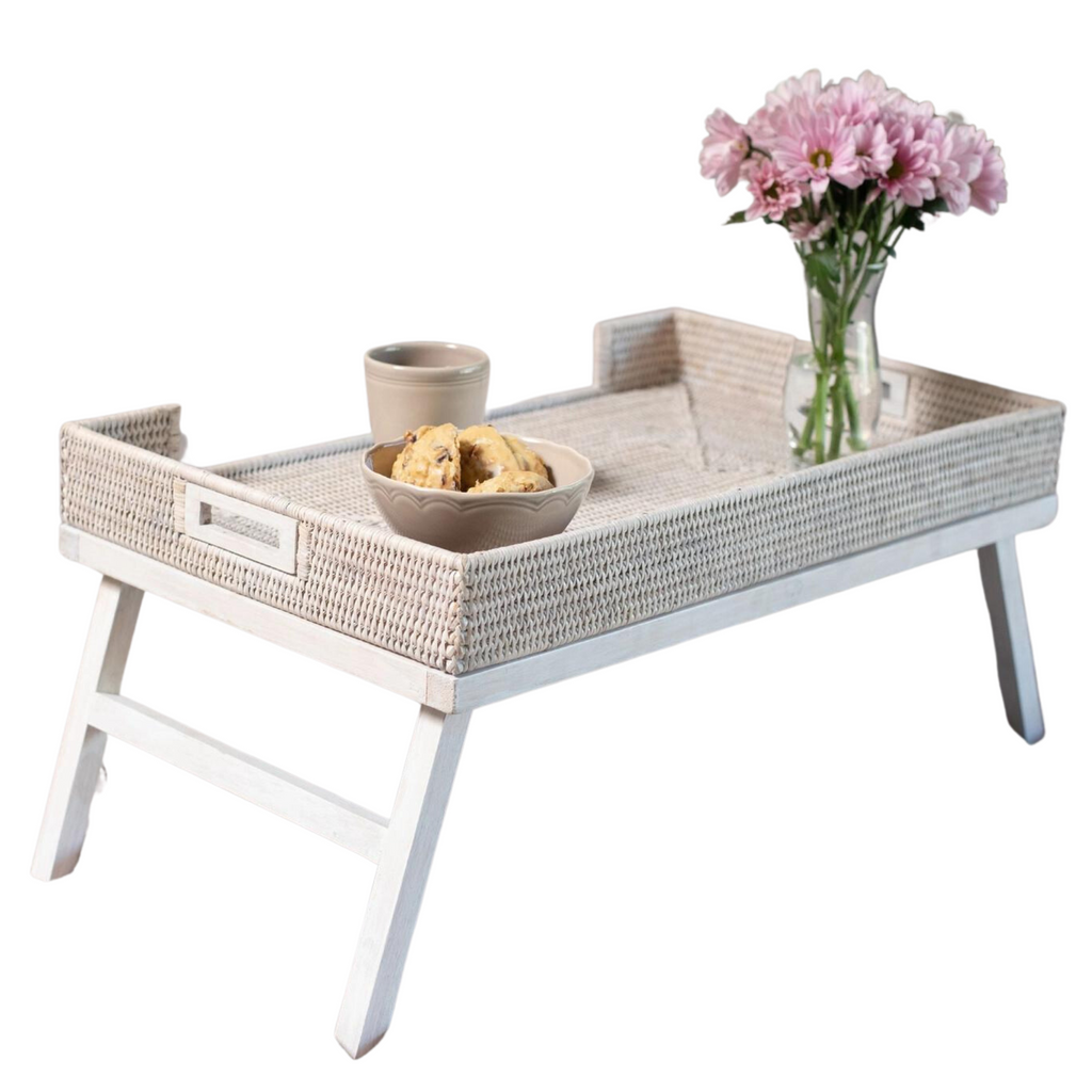 Artifacts Rattan Breakfast Tray/Table - Sea Green Designs
