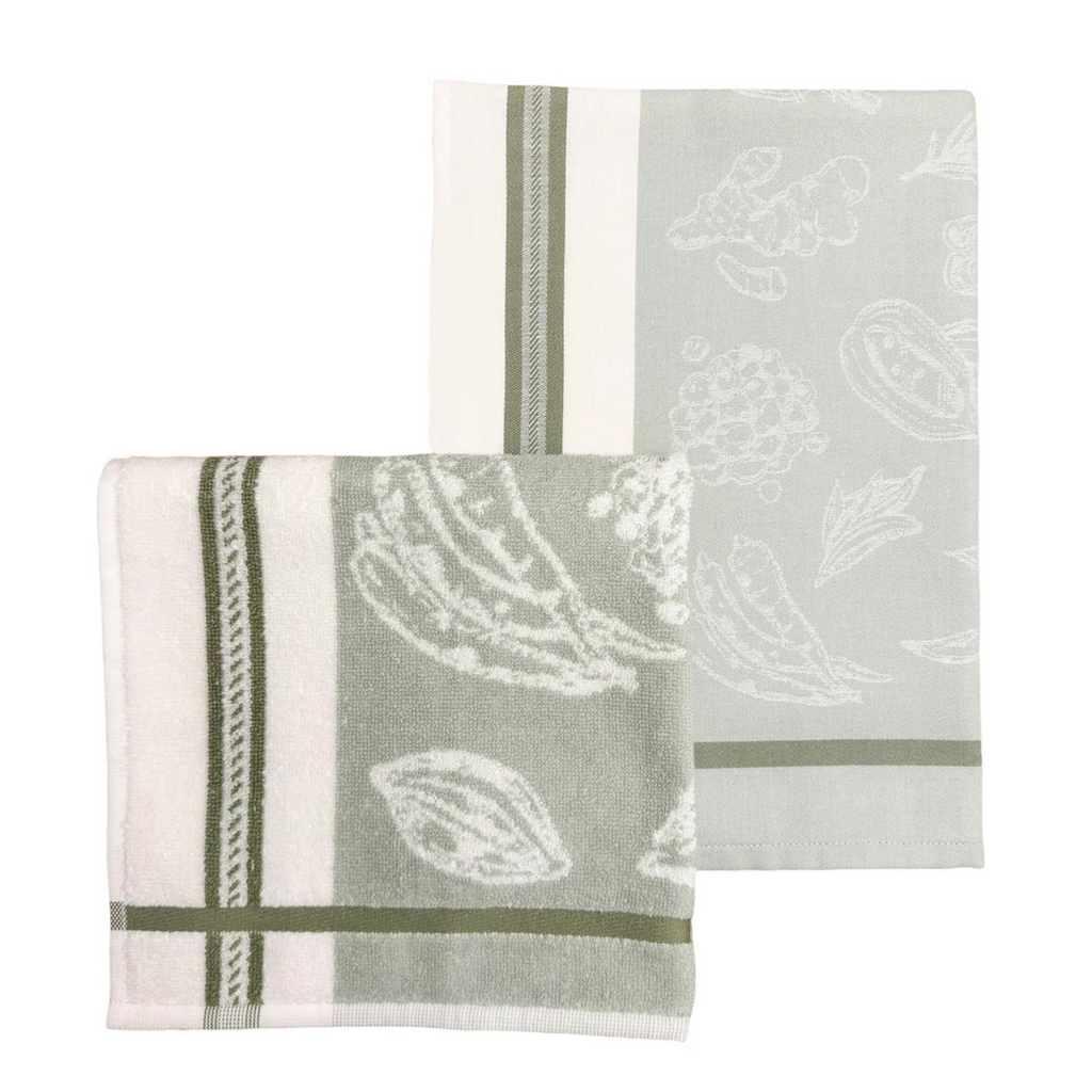 Epicurean Delights Kitchen Towels - Set of 2 - Sea Green Designs