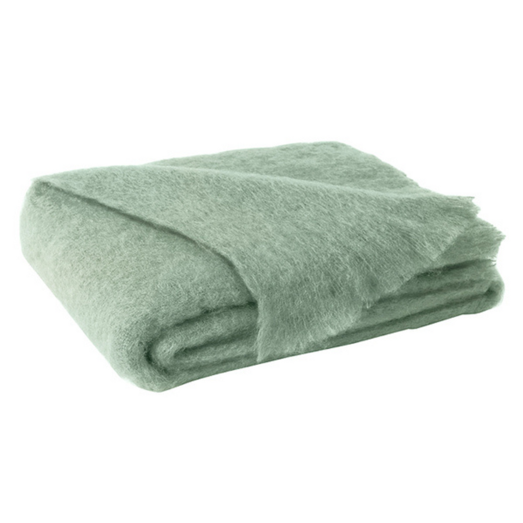 Sage Mohair Throw - Sea Green Designs