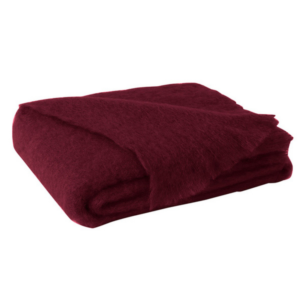 Cranberry Brushed Mohair Throw - Sea Green designs