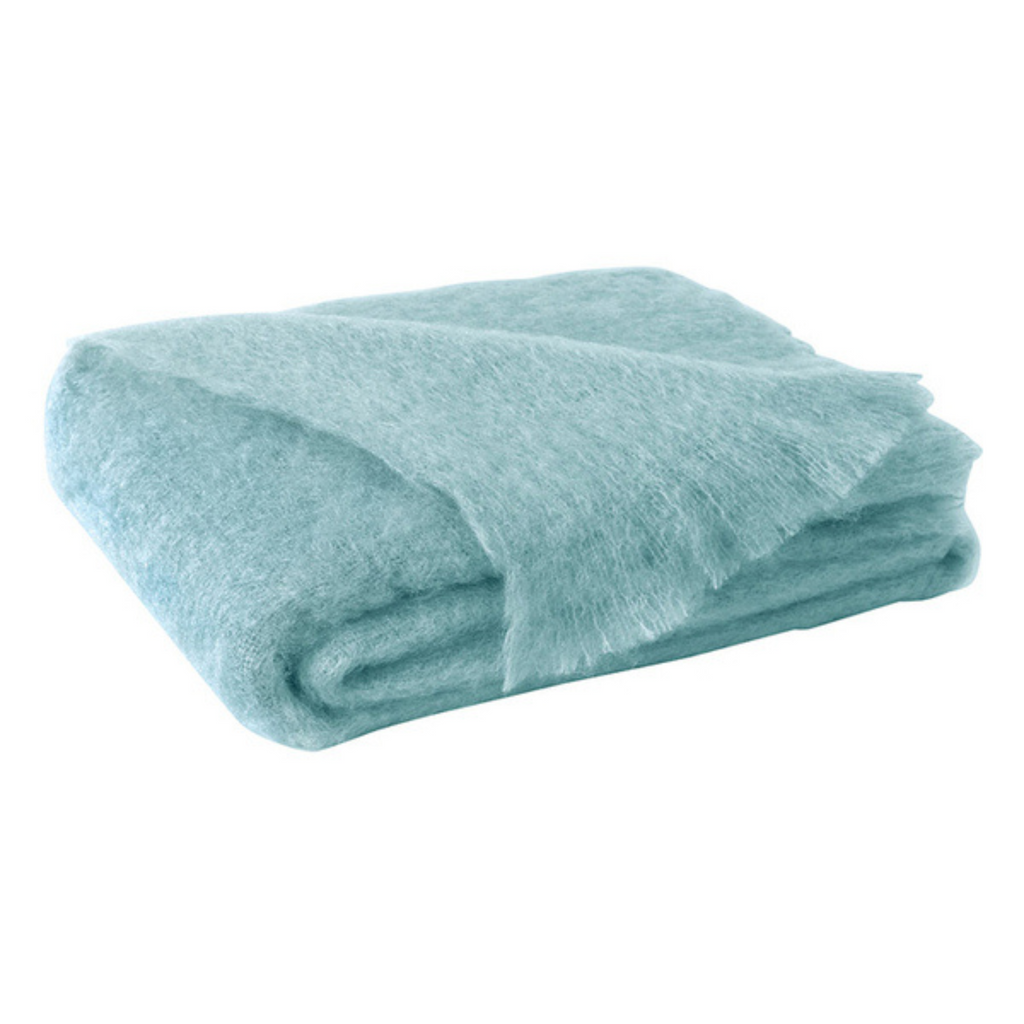 Sea Spray Brushed Mohair Throw - Sea Green Designs