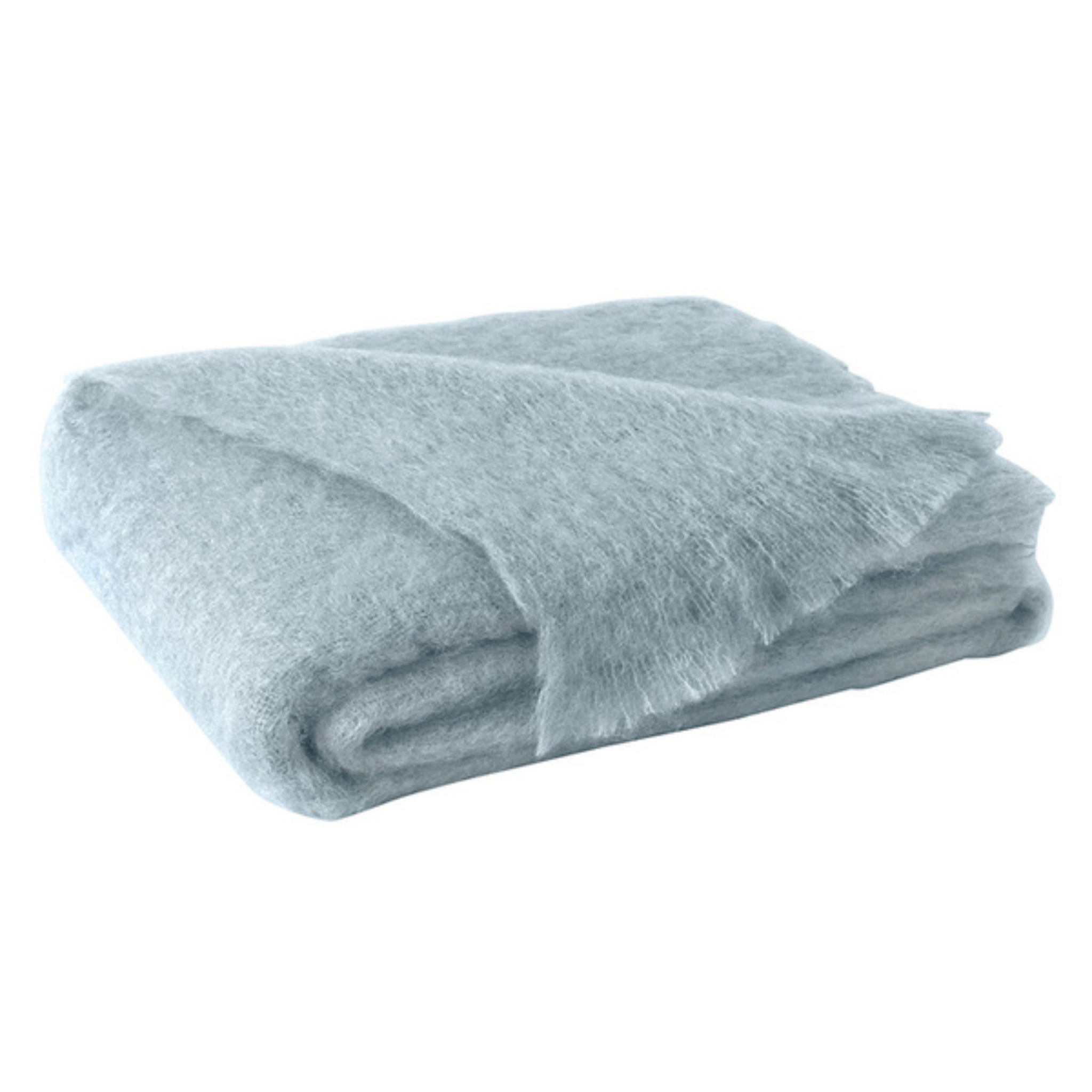 Glacier Blue Brushed Mohair Throw - Sea Green Designs