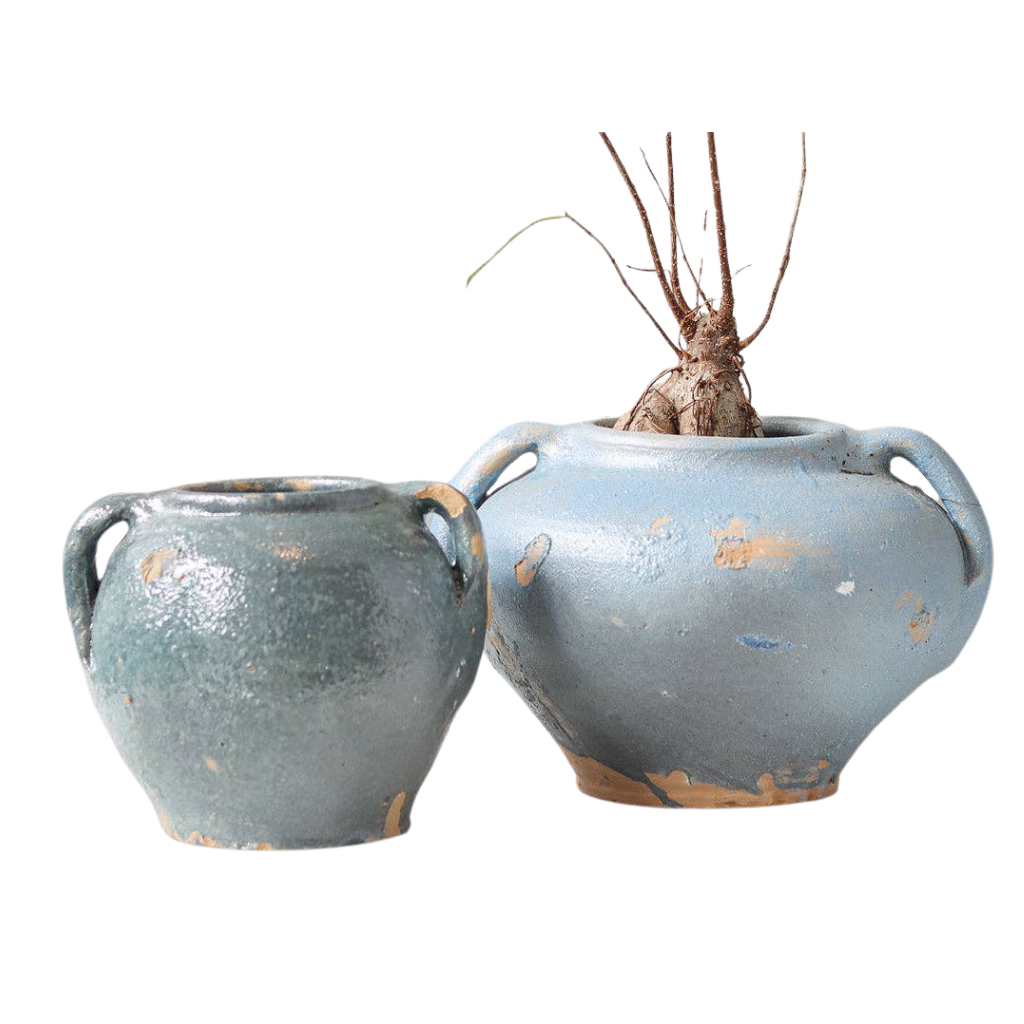 Vintage Inspired Confit Garden Pot, Large, Blue/Green - Sea Green Designs