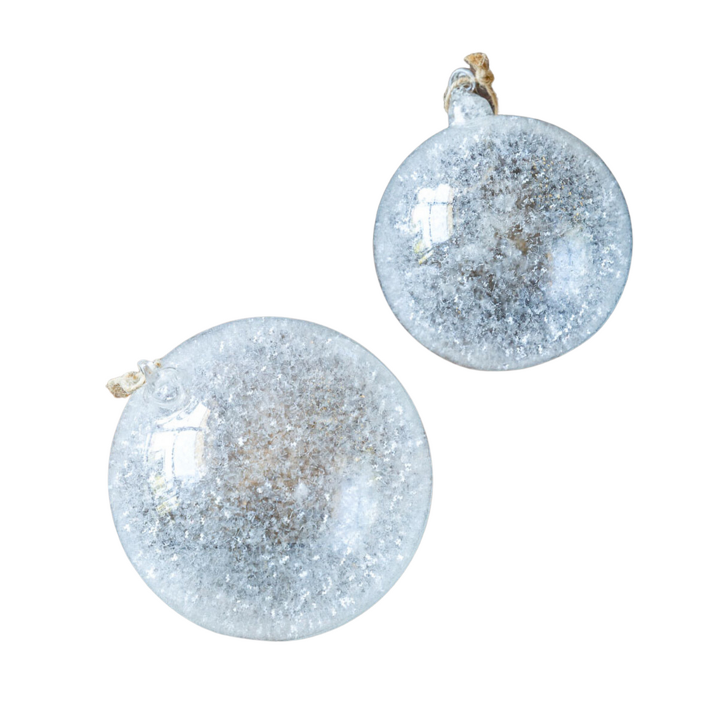 Icy Frost Glass Ball Ornament - Sea Green Designs
