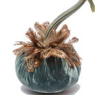 Wedgewood Silk Velvet Pumpkin with Pheasant Feather Collar - Sea Green Designs