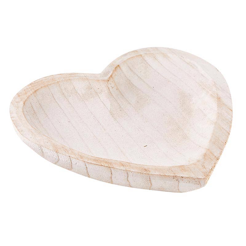 Carved Heart Bowl - White