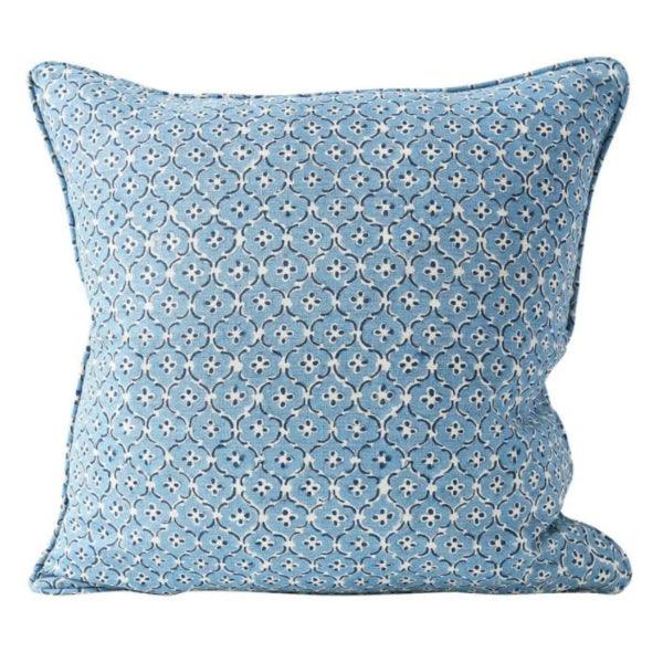 Alcazar Azure Linen Cushion - Sea Green Designs