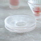 Pressed Clear Glass Small Plates, Set of 6 - Sea Green Designs