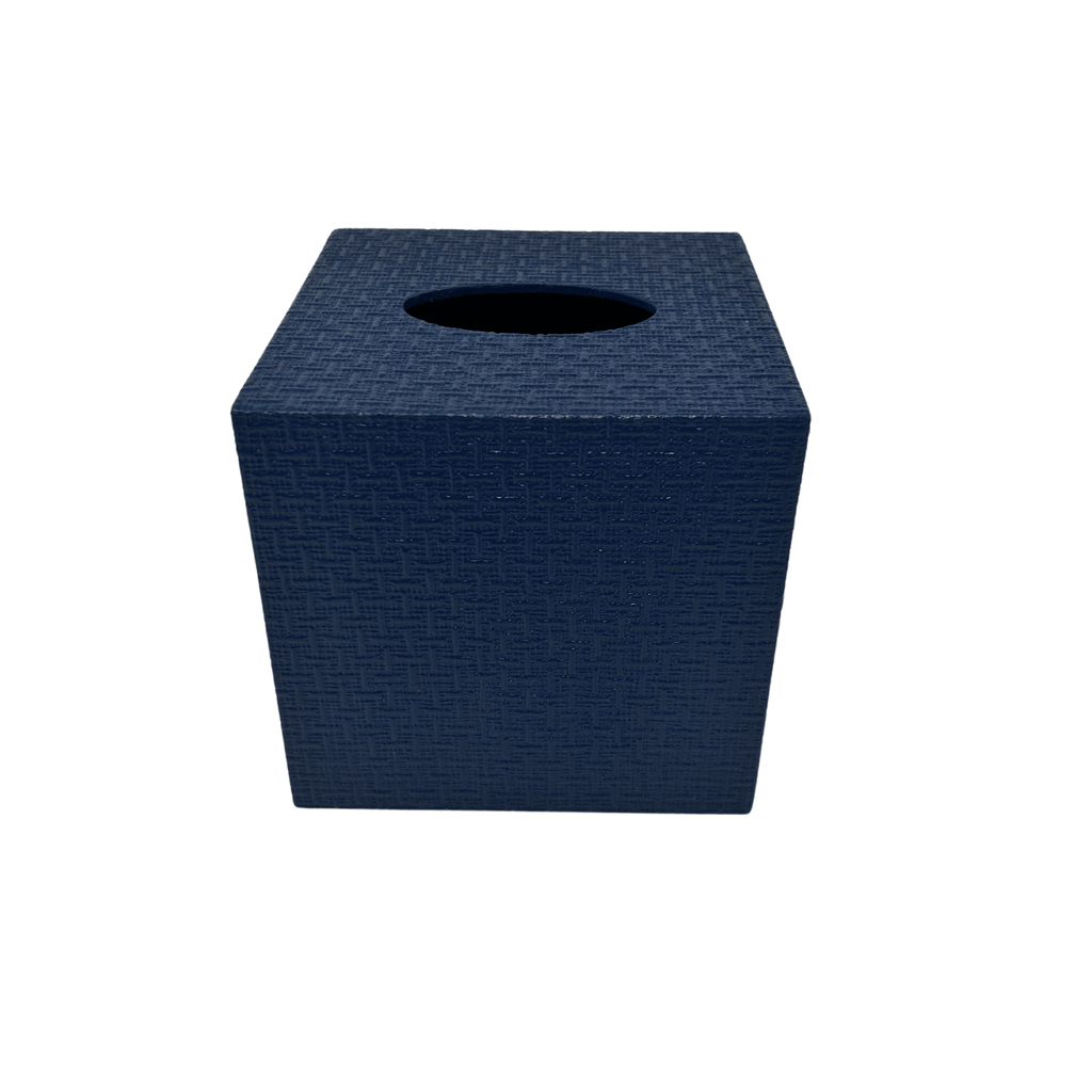 Basket Weave Tissue Box in Wallen Navy - Sea Green Designs