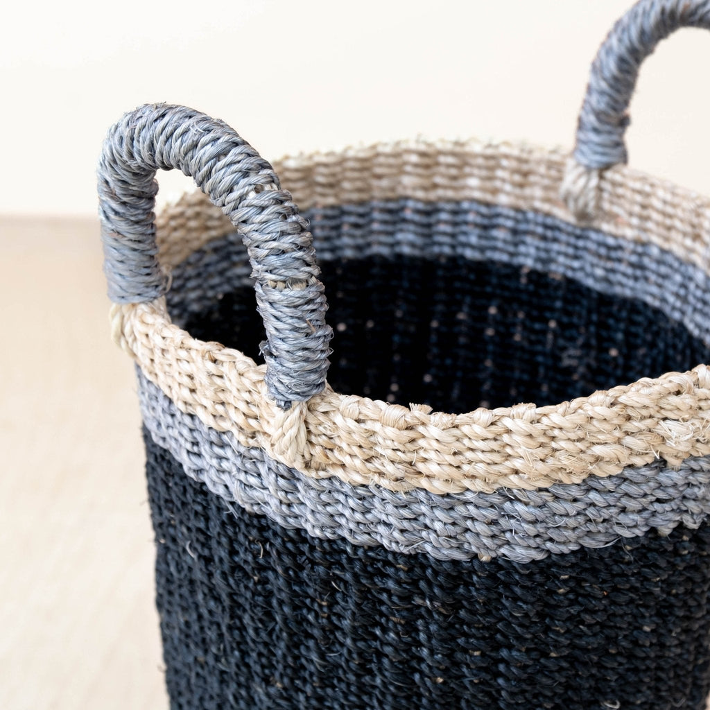 Black Woven Basket Vase - Sea Green Designs