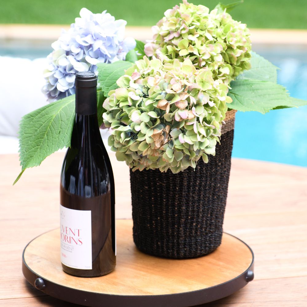 Black Woven Basket Vase - Sea Green Designs