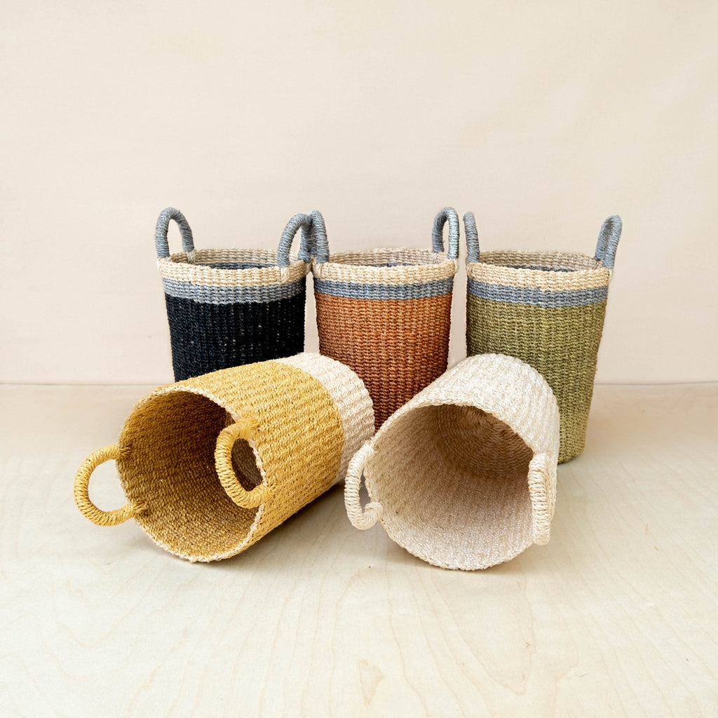 Black Woven Basket Vase - Sea Green Designs