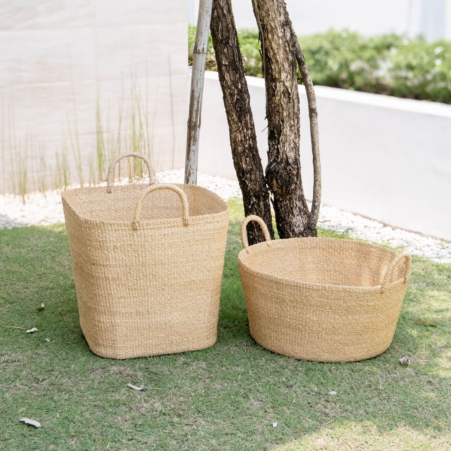 Large Square Wicker Basket - Sea Green Designs