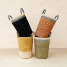 Mustard Tall Woven Basket Vase - Sea Green Designs