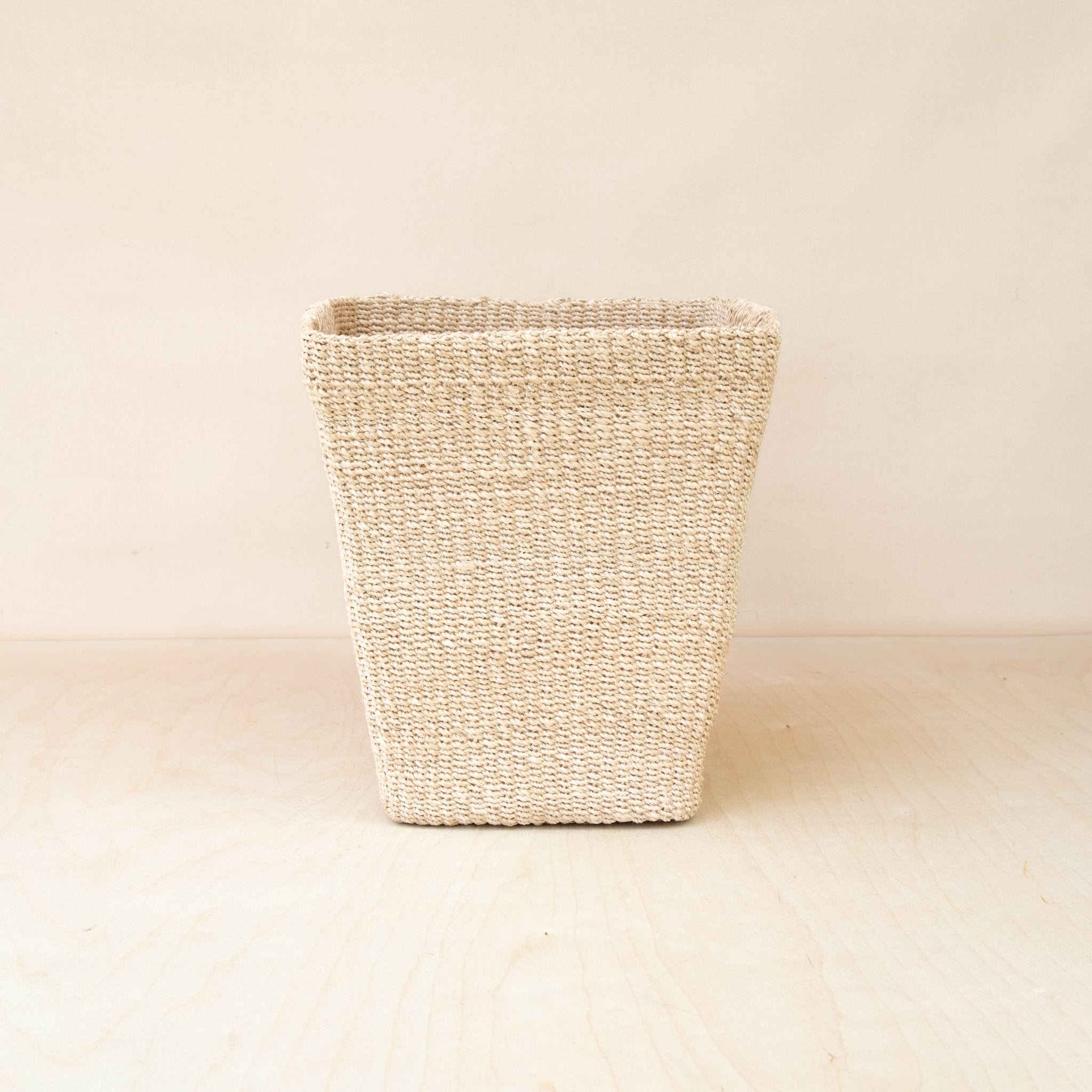 Natural Tapered Square Basket - Sea Green Designs