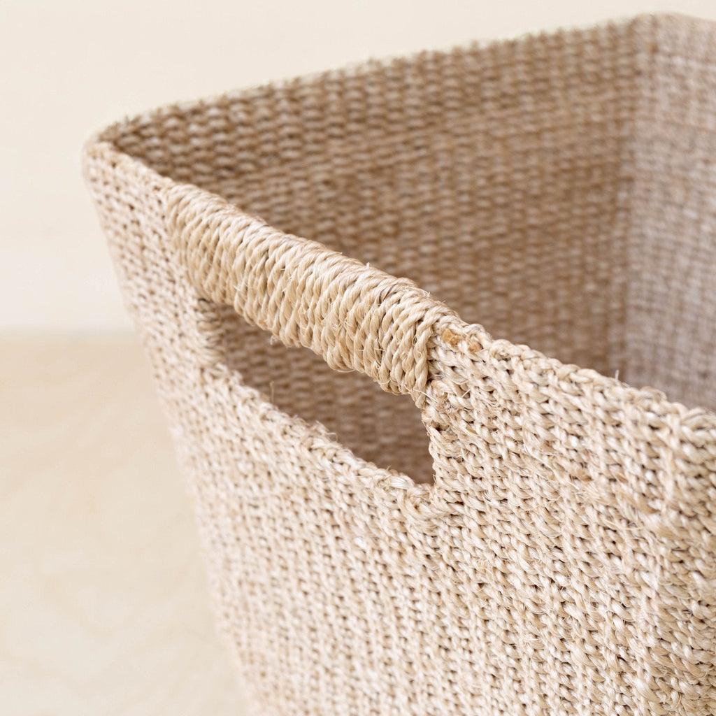 Natural Tapered Square Basket - Sea Green Designs