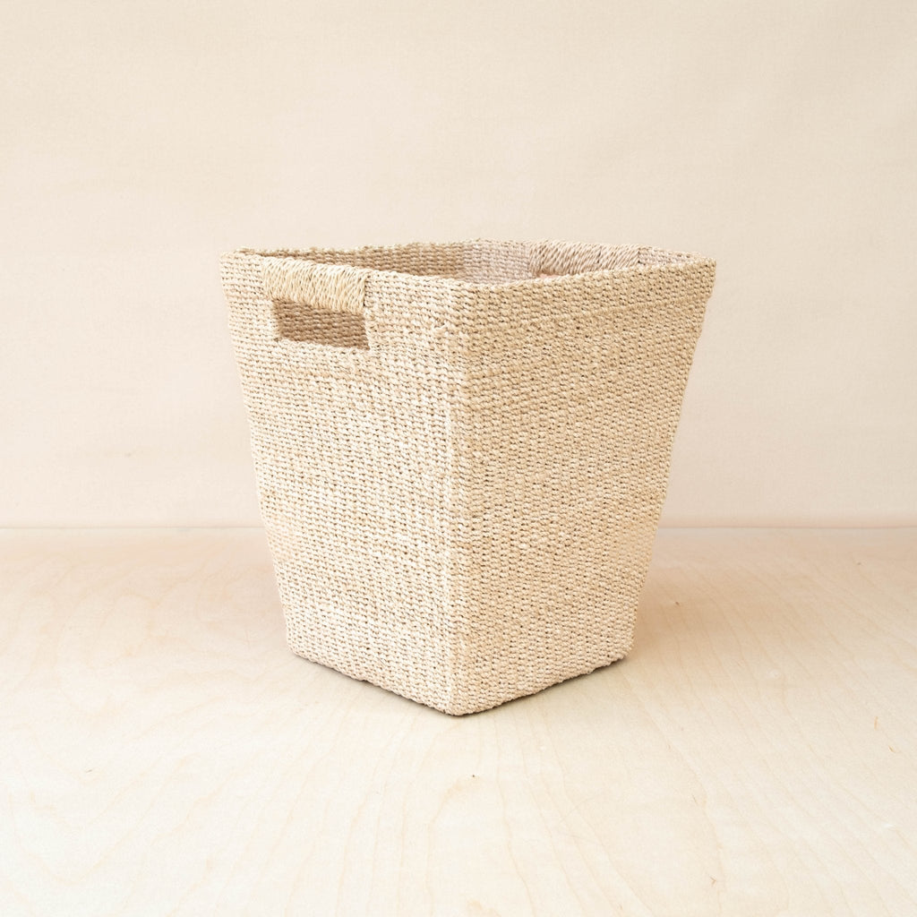 Natural Tapered Square Basket - Sea Green Designs